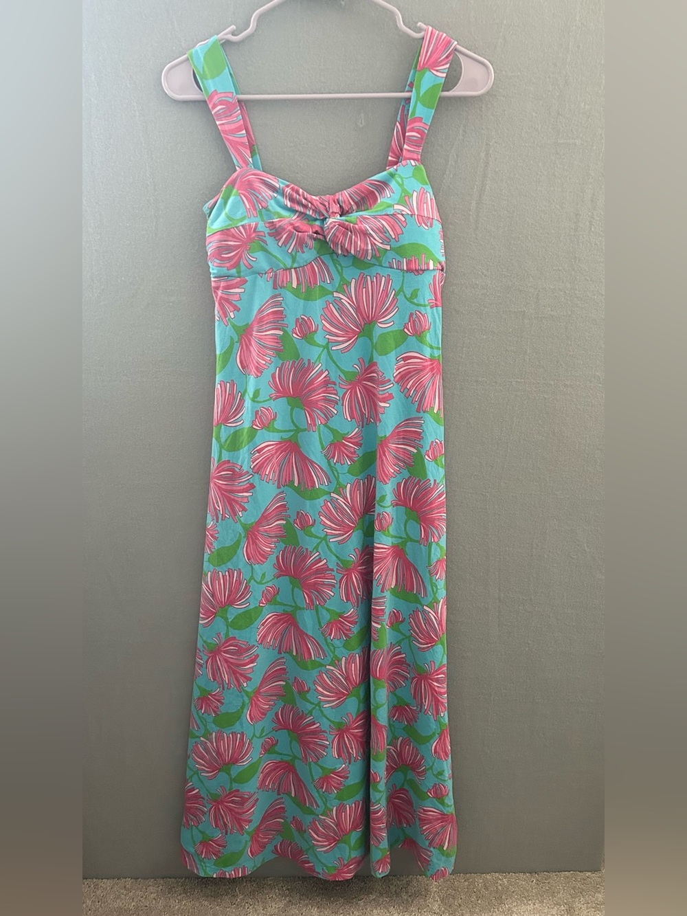 LILLY PULITZER Floral Maxi Dress w/ Padded Built In Bra Women Size Small